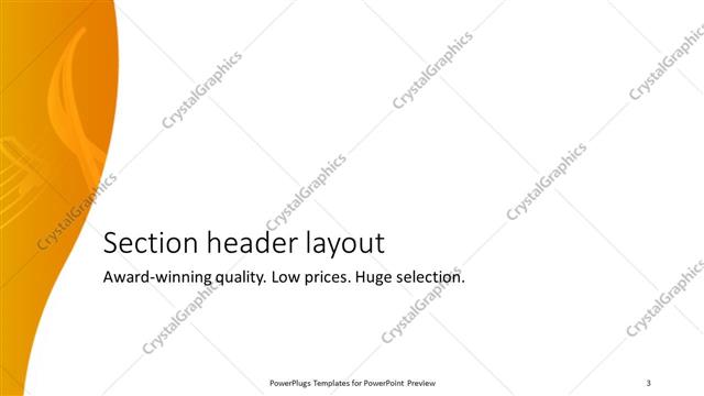 Section Header presentation slide layout