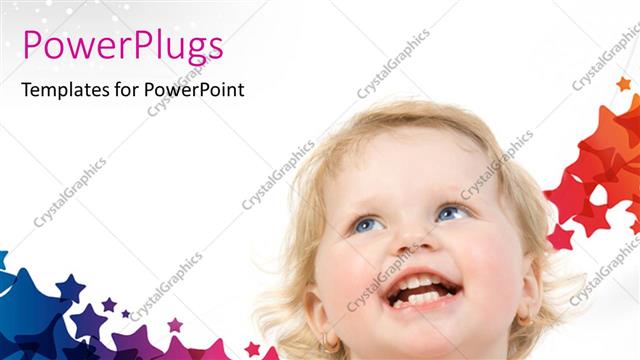  Presentation with happy baby - A happy kid with a number of colors in the background