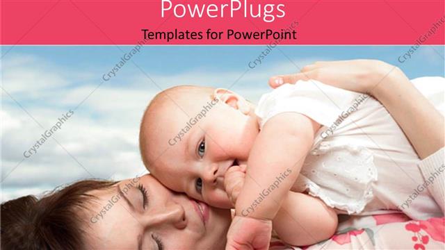  Presentation with happy baby - Happy looking mother holding a baby and lying down