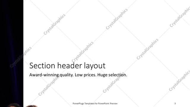 Section Header presentation slide layout