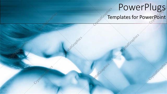  Presentation with happy baby - Happy mother smiles as she kisses her baby