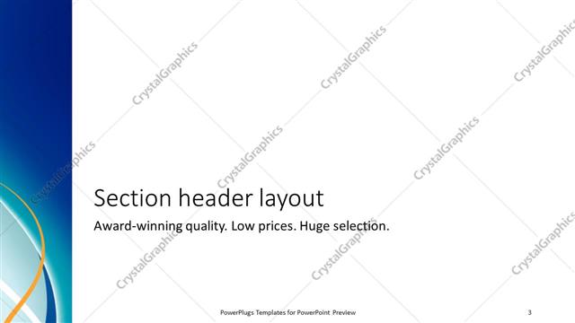 Section Header presentation slide layout
