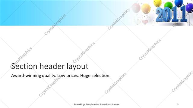 Section Header presentation slide layout