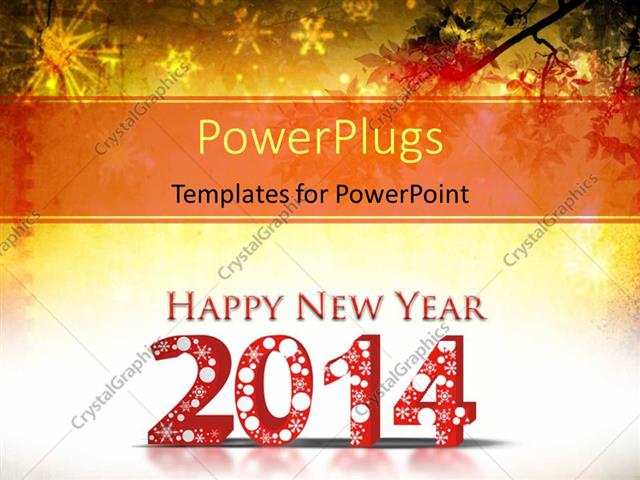 New year’s day – 1001 christian clipart PowerPoint Template: Happy New year depiction with snowflakes in grunge background (21883)