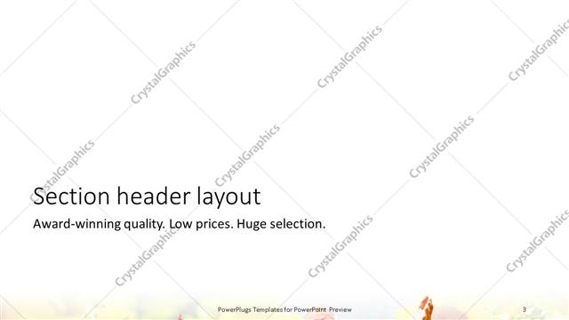 Section Header presentation slide layout