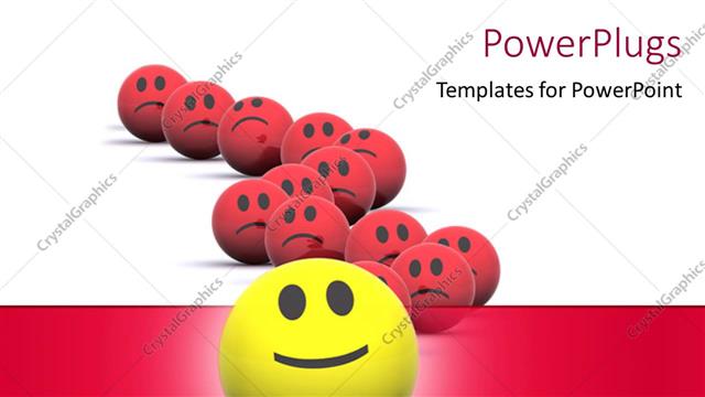  Presentation with sad - A happy smiley with a lot of sad ones in the background