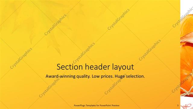 Section Header presentation slide layout