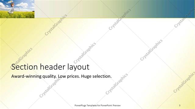 Section Header presentation slide layout