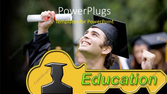  Presentation with diploma - Happy young man with graduation cap smiling with diploma raised above head
