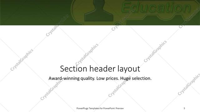 Section Header presentation slide layout