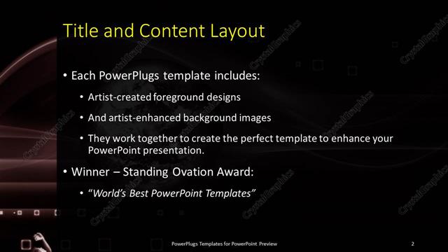 Title and Content presentation slide layout