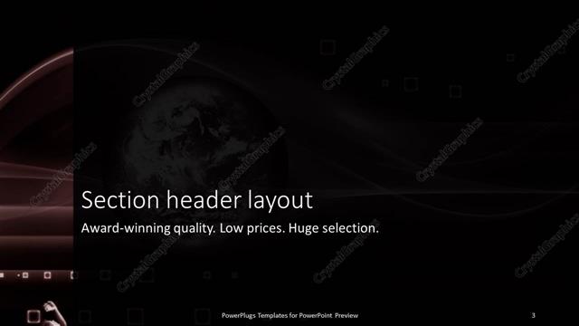 Section Header presentation slide layout