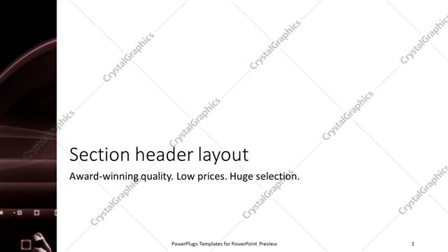 Section Header presentation slide layout