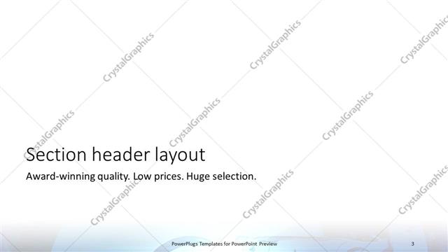 Section Header presentation slide layout