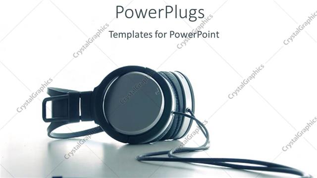  Presentation with head - Head phone on white background with shadow