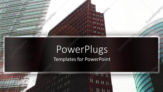  Presentation with tall - Head up shot of three tall brown and silver sky scrappers