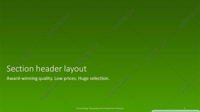 Section Header presentation slide layout
