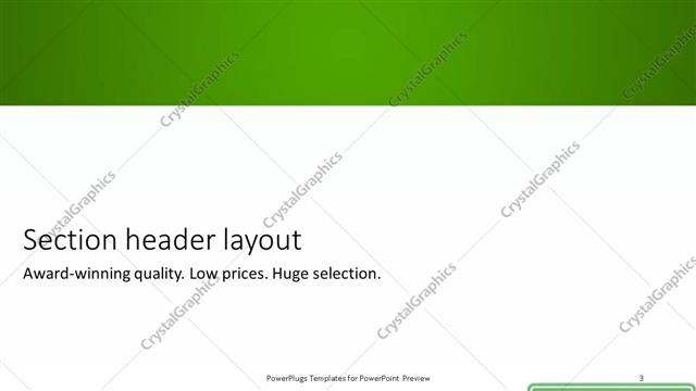 Section Header presentation slide layout