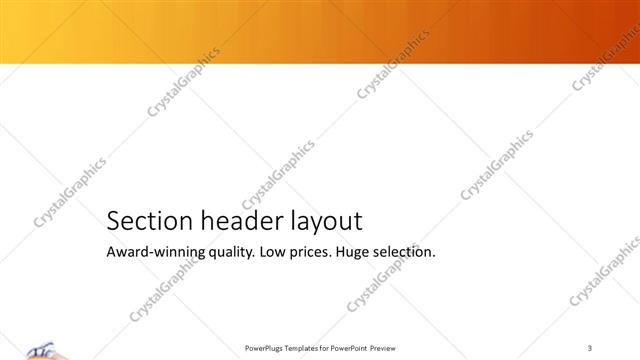 Section Header presentation slide layout