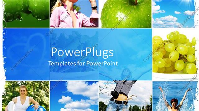  Presentation with healthy living - Healthy living concept with fruits, water, swimming and exercise.