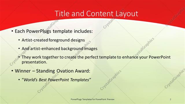 Title and Content presentation slide layout
