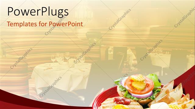  Presentation with burger - Healthy turkey burger on whole grain bun, with baked potato wedges and corn on the cob