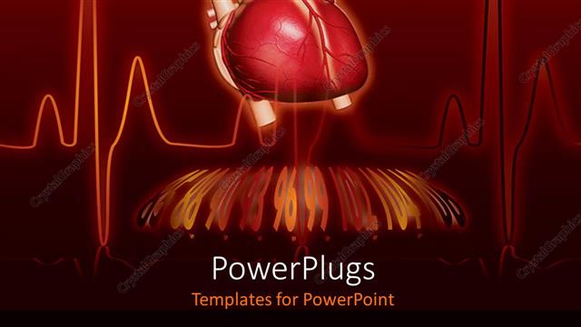  Presentation with heart - A heart along with the heartbeat line and various numbers