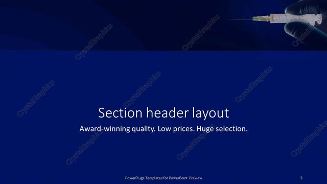 Section Header presentation slide layout