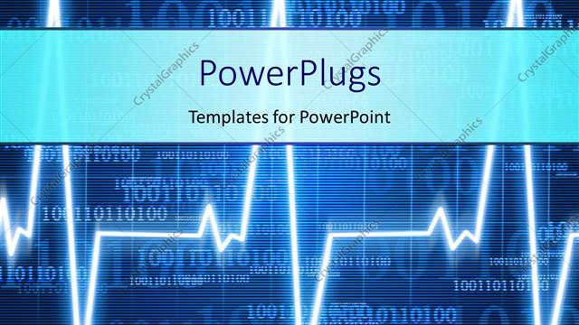  Presentation with heart monitor - Heart monitor on a dark blue digital background