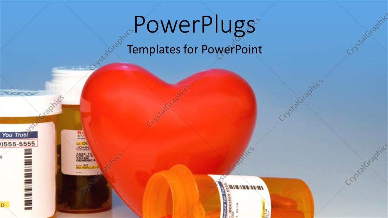 Featuring a Heart with a Number of Medicines with Bluish Background