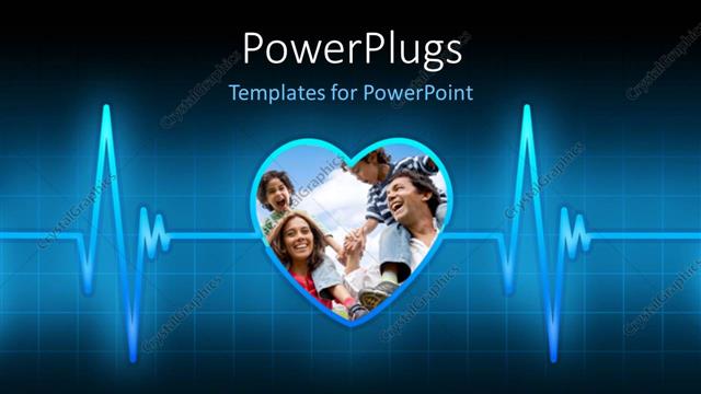  Presentation with heartbeat - A heart sign with a heartbeat line
