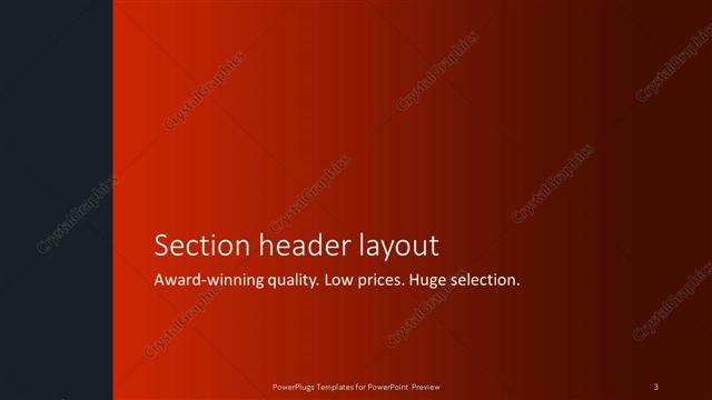 Section Header presentation slide layout