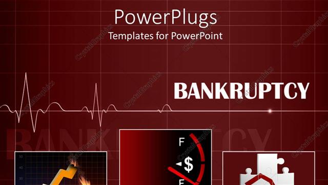  Presentation with bankruptcy - A heartbeat line depicting the bankruptcy