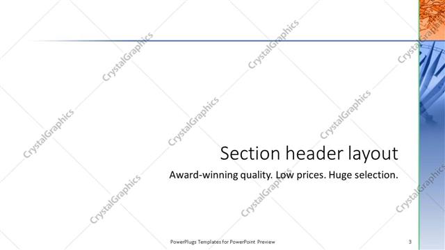 Section Header presentation slide layout