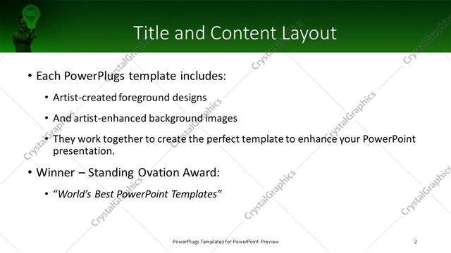Title and Content presentation slide layout