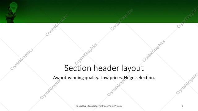 Section Header presentation slide layout