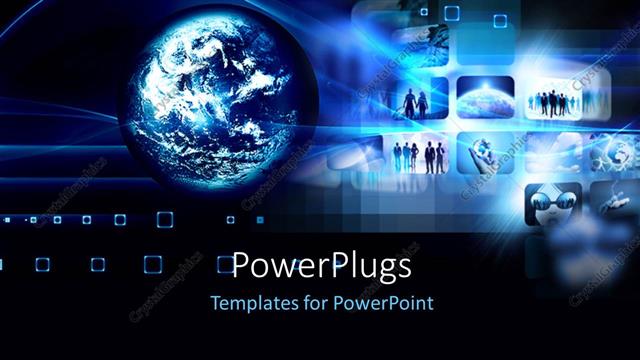  Presentation with futuristic - Hi tech futuristic concept with globe and collage of images