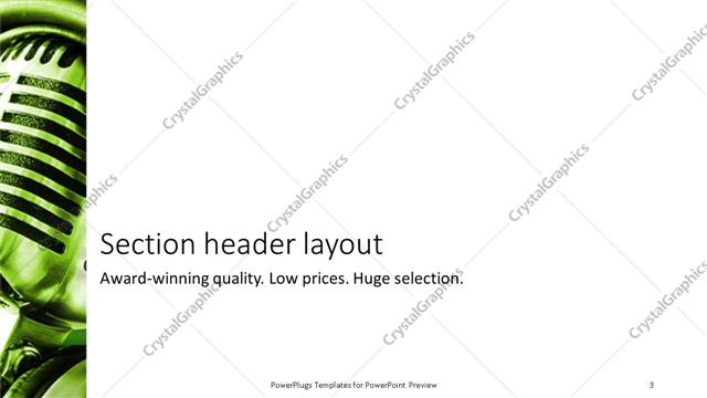 Section Header presentation slide layout