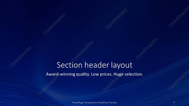 Section Header presentation slide layout