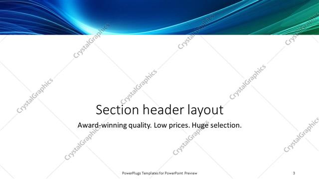 Section Header presentation slide layout