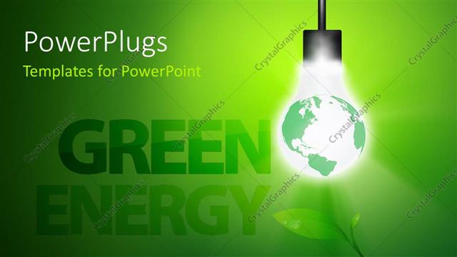  Presentation with bulb - A globe with a bulb and a greenish background