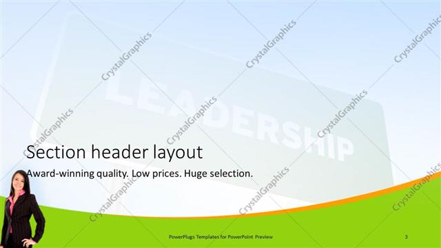 Section Header presentation slide layout