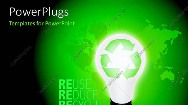  Presentation with reduce reuse - High resolution recycle idea bulb with keywords Reuse, Reduce and Recycle and world map