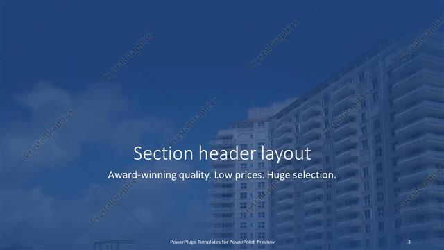 Section Header presentation slide layout