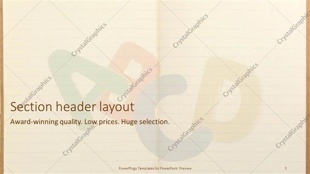 Section Header presentation slide layout