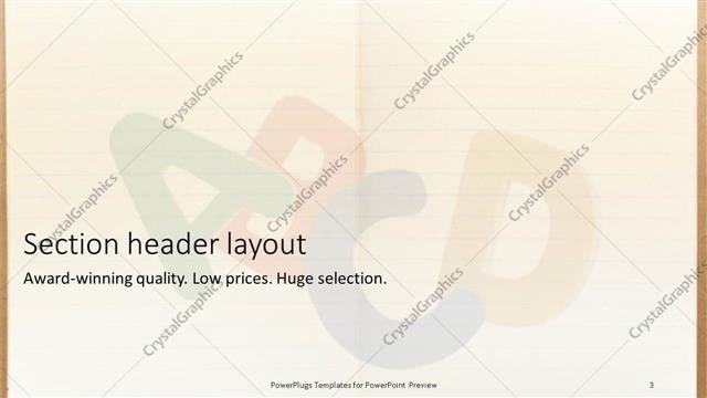 Section Header presentation slide layout