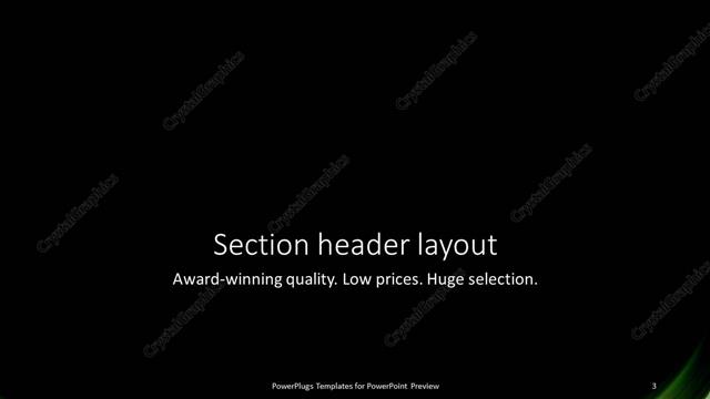 Section Header presentation slide layout