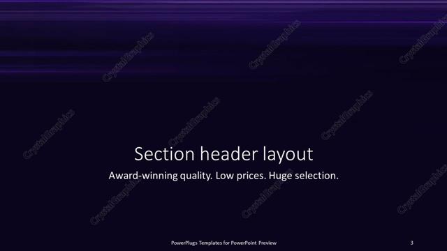 Section Header presentation slide layout