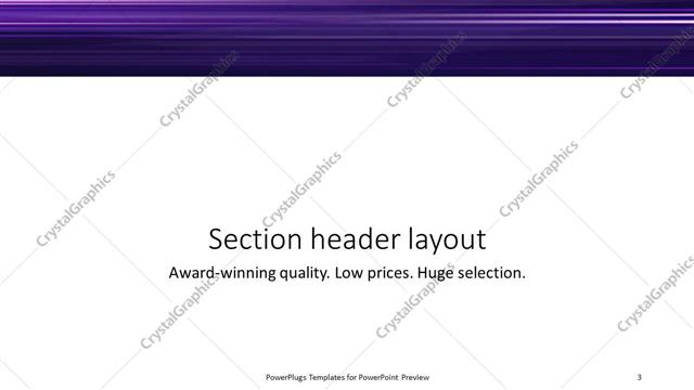 Section Header presentation slide layout