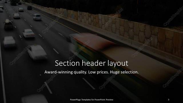 Section Header presentation slide layout
